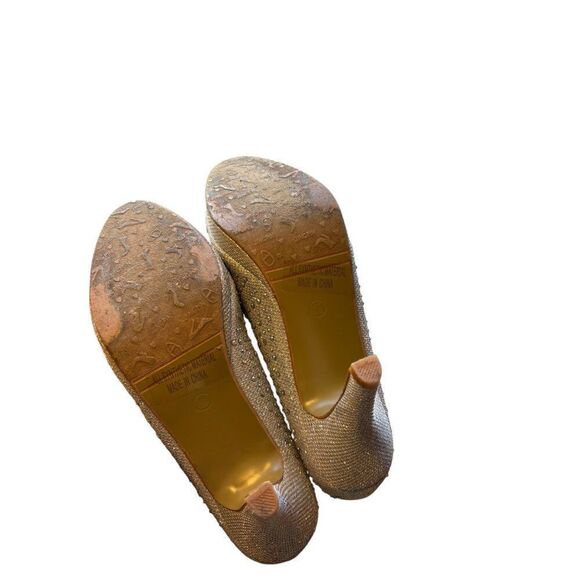 Elegant Silver Rhinestone High Heels Womens Size 6.5 midheel - Picture 5 of 10